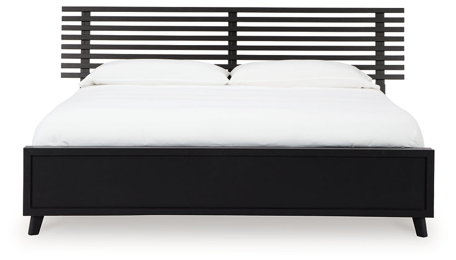 Danziar Queen Panel Bed with Mirrored Dresser and Nightstand