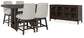 Burkhaus Counter Height Dining Table and 4 Barstools with Storage