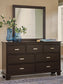 Covetown Twin Panel Bed with Mirrored Dresser and Chest