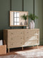 Cielden Queen Panel Headboard with Mirrored Dresser, Chest and 2 Nightstands