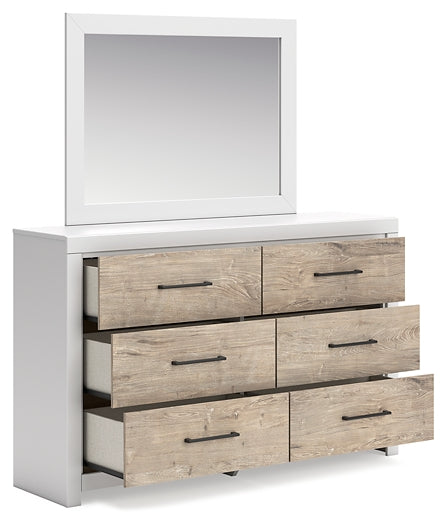 Charbitt Full Panel Bed with Mirrored Dresser, Chest and Nightstand