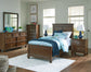 Danabrin Twin Panel Bed with Mirrored Dresser and Chest